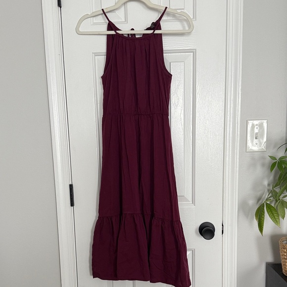 Banana Republic Factory Halter Midi Dress in Burgundy - Picture 1 of 4